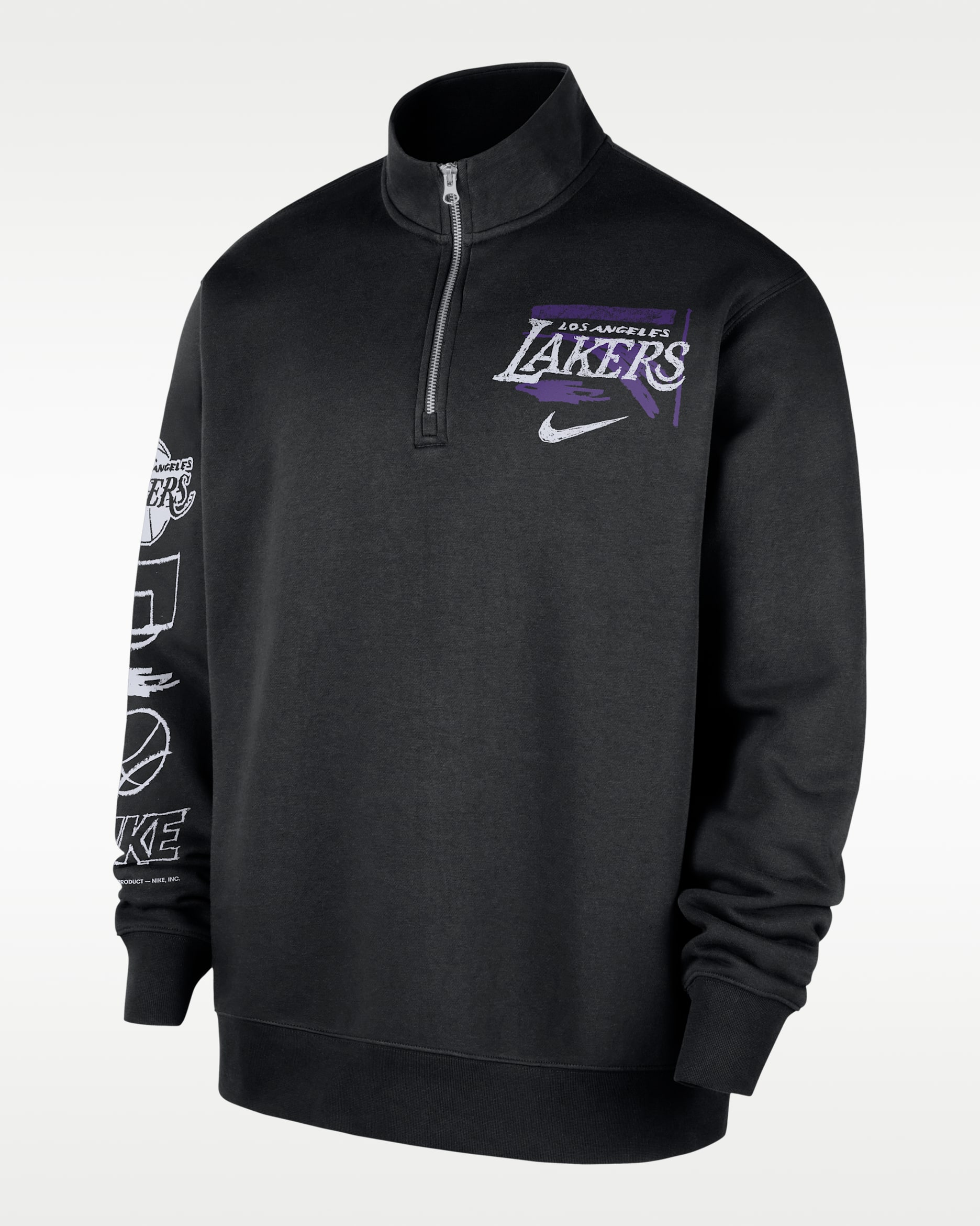 Los Angeles Lakers Courtside Nike NBA Club Yarım Fermuarlı Erkek